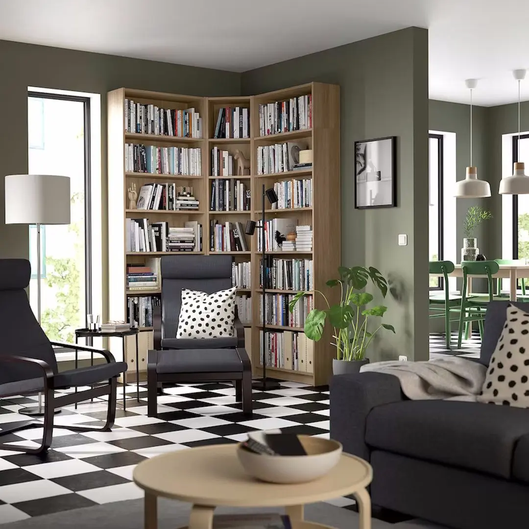 Etajera Ikea Billy colt/unitati suplimentare 136/136x28x237 (Aspect Stejar)