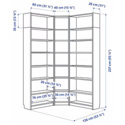 Etajera Ikea Billy colt/unitati suplimentare 136/136x28x237 (Aspect Stejar) Thumb