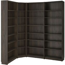 Стеллаж Ikea Billy угловой/верхние полки 215/135x28x237 (Имитация Тёмно-коричневого Дуба) Thumb