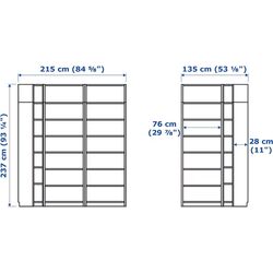 Стеллаж Ikea Billy угловой/верхние полки 215/135x28x237 (Имитация Тёмно-коричневого Дуба) Thumb