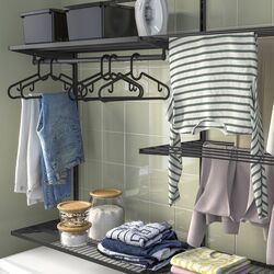 Стеллаж Ikea Boaxel 165x40x201 с корзинами (Антрацит) Thumb