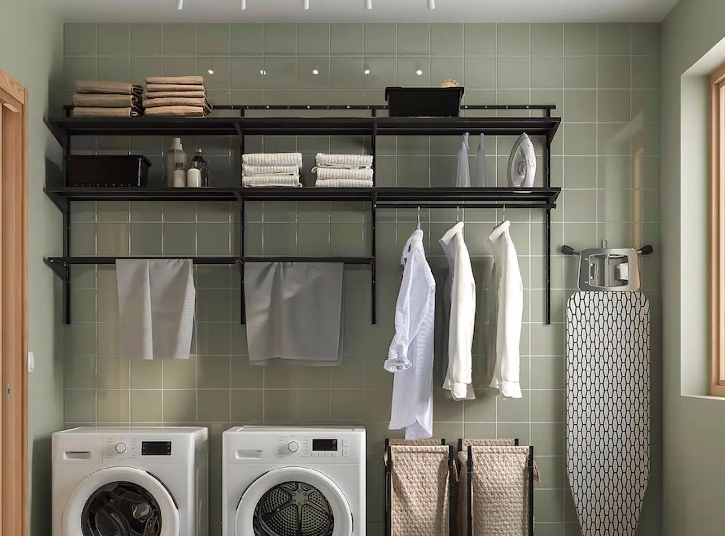 Etajera Ikea Boaxel 227x40x101 (Antracit/Metal)