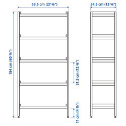 Стеллаж Ikea Ekenabben 70x34x154 (Тополь/Синий) Thumb