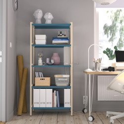 Стеллаж Ikea Ekenabben 70x34x154 (Тополь/Синий)