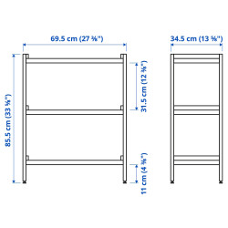 Стеллаж Ikea Ekenabben 70x34x86 (Тополь/Синий) Thumb