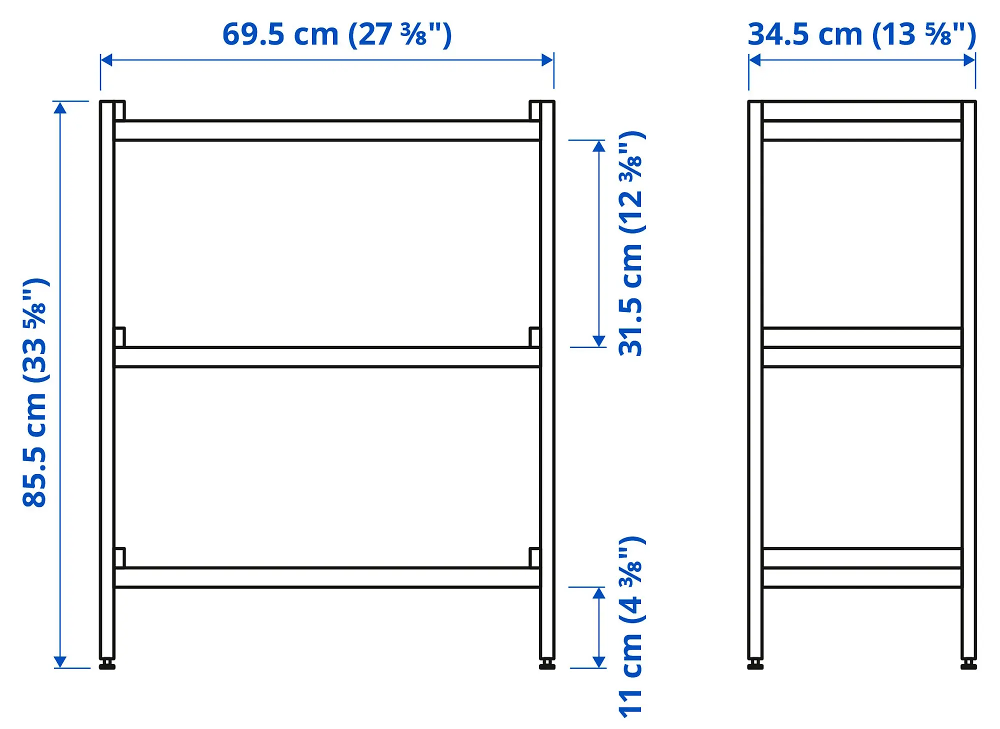 Стеллаж Ikea Ekenabben 70x34x86 (Тополь/Синий) - 3