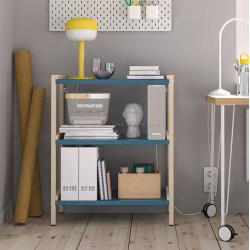 Стеллаж Ikea Ekenabben 70x34x86 (Тополь/Синий)