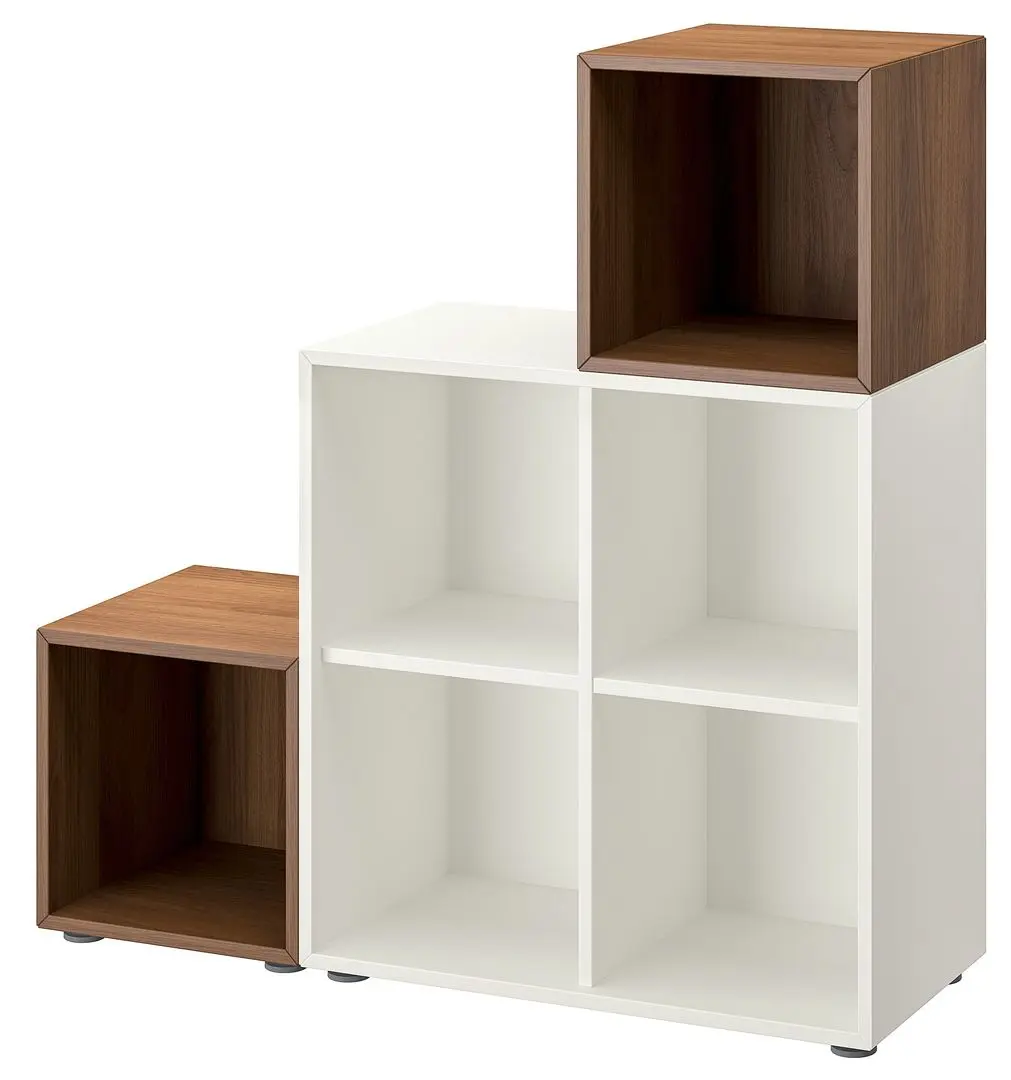 Etajera Ikea Eket cu picioare 105x35x107 (Alb/Aspect Nuc)
