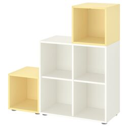 Etajera Ikea Eket cu picioare 105x35x107 (Alb/Galben Deschis) Thumb