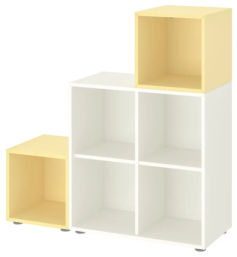 Etajera Ikea Eket cu picioare 105x35x107 (Alb/Galben Deschis)