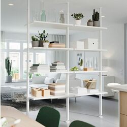 Etajera Ikea Elvarli 2 sectiuni 175x51x222-350 (Alb)