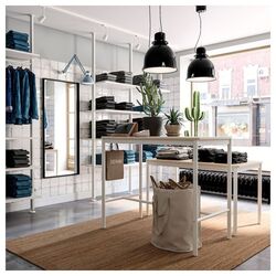 Etajera Ikea Elvarli 2 sectiuni 175x51x222-350 (Alb) Thumb