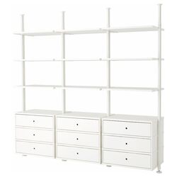 Etajera Ikea Elvarli 3 sectiuni 258x51x222-350 (Alb) Thumb