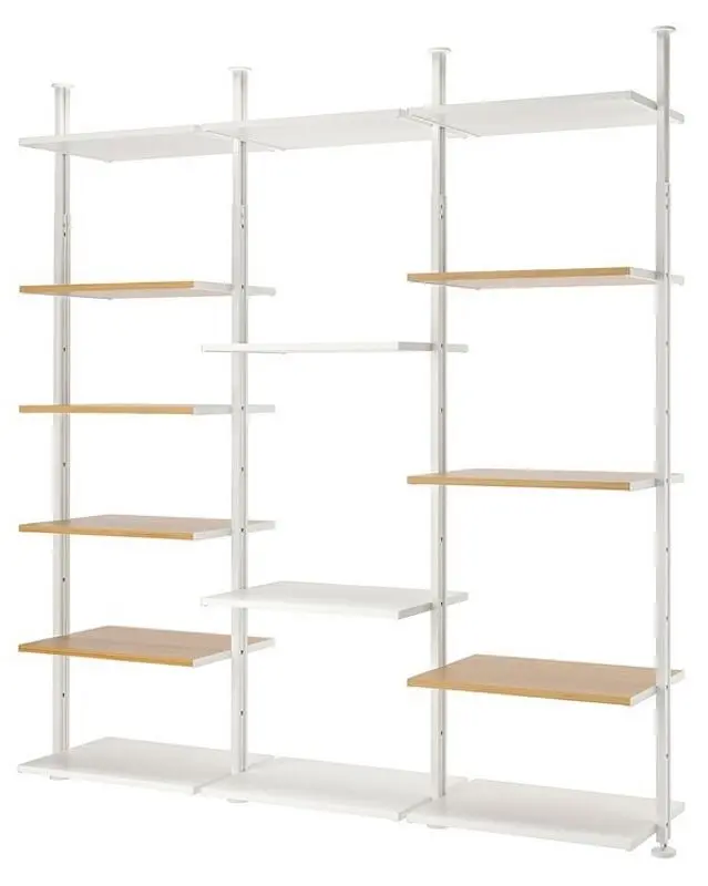 Etajera Ikea Elvarli 3 sectiuni 258x51x222-350 (Ab/Natural)