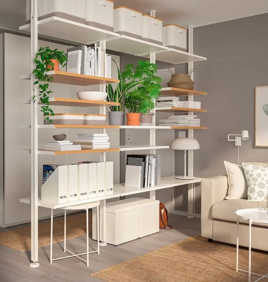 Etajera Ikea Elvarli 3 sectiuni 258x51x222-350 (Ab/Natural)