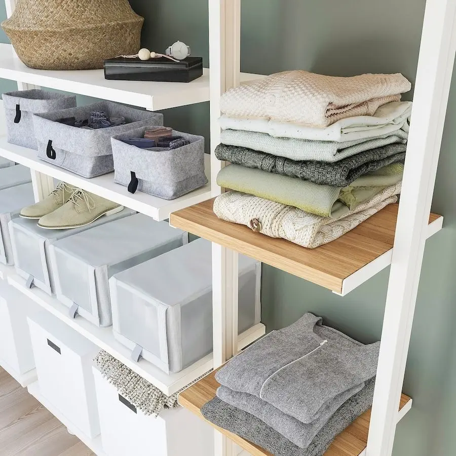 Etajera Ikea Elvarli 4 sectiuni 262x36x222-350 (Alb)