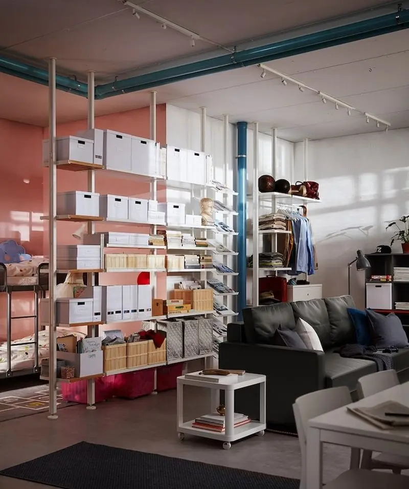 Etajera Ikea Elvarli 4 sectiuni 262x36x222-350 (Alb)