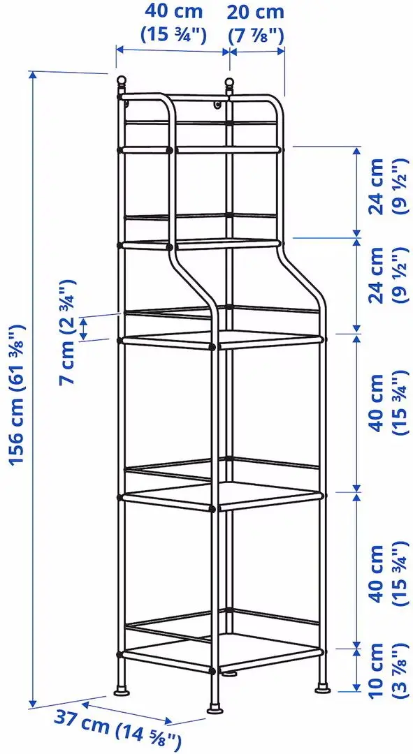 Etajera Ikea Frosjon 40x156 (Negru)