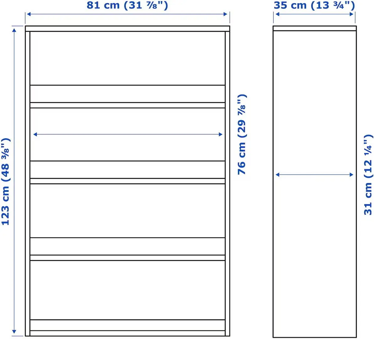 Etajeră Ikea Havsta 81x35x123 (Gri-bej)