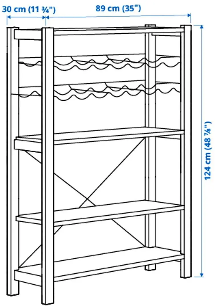 Etajera Ikea Ivar 1 sectiune/raft/suport sticle 89x30x124 (Pin) - 2
