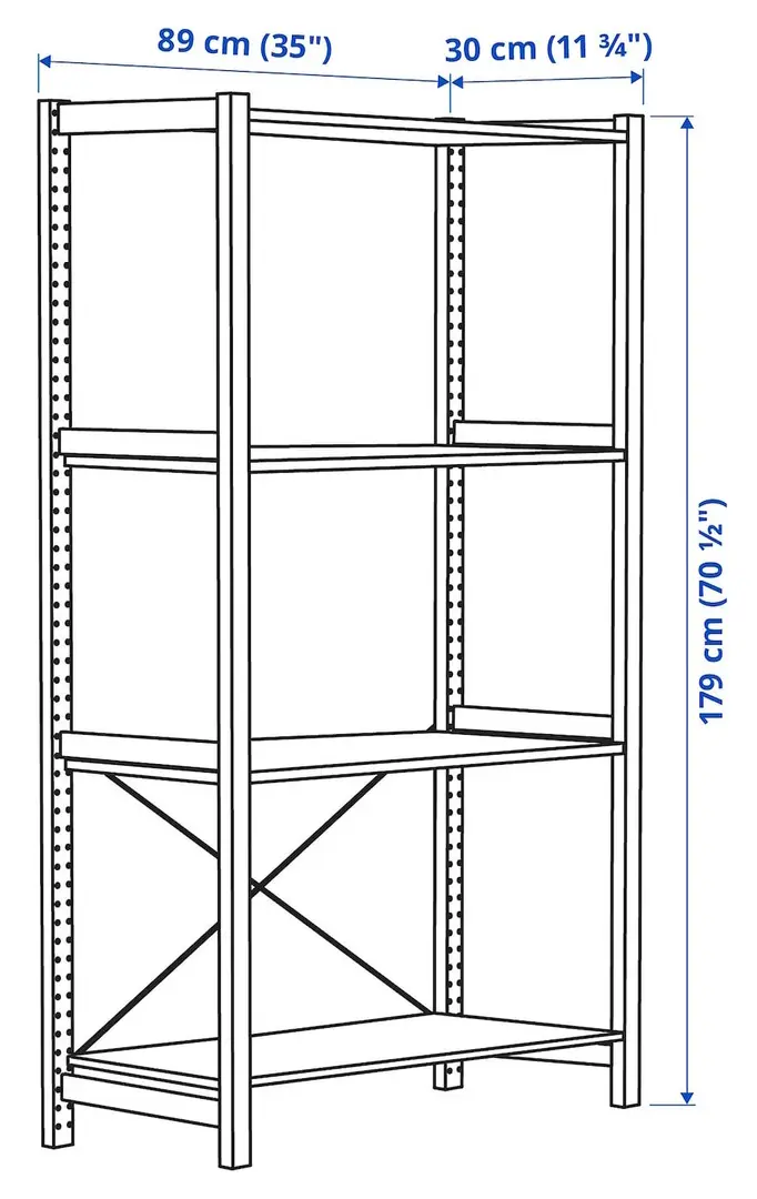 Стеллаж Ikea Ivar 4 полки 89x30x179 (Сосна) - 4
