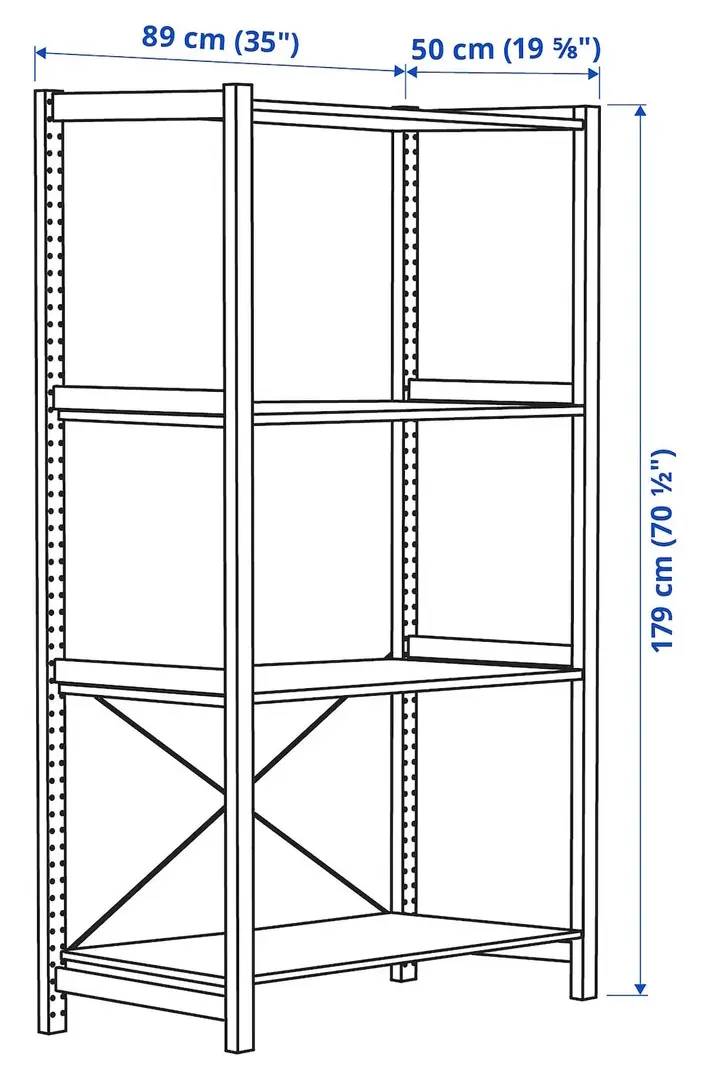 Стеллаж Ikea Ivar 4 полки 89x50x179 (Сосна) - 4