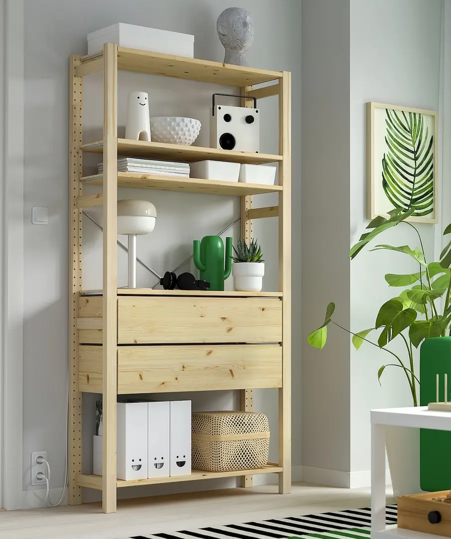 Etajera Ikea Ivar 5 polite/2 sertare 89x30x179 (Pin)