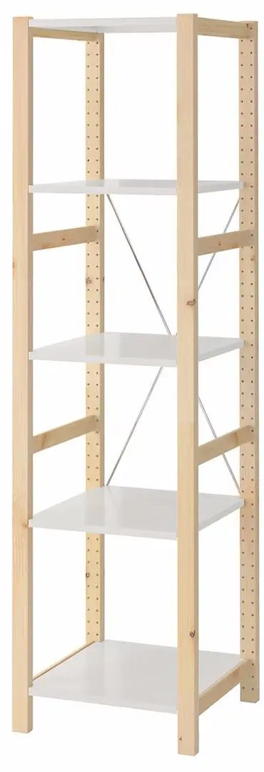 Etajera Ikea Ivar metal 48x50x179 (Pin/Alb)