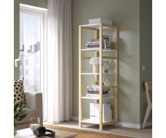 Стеллаж Ikea Ivar металл 48x50x179 (Сосна/Белый)