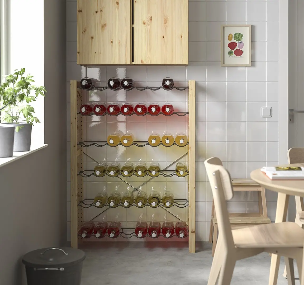 Стеллаж Ikea Ivar полки для бутылок 89x30x124 (Сосна/Серый) - 6