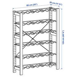 Стеллаж Ikea Ivar полки для бутылок 89x30x124 (Сосна/Серый) Thumb