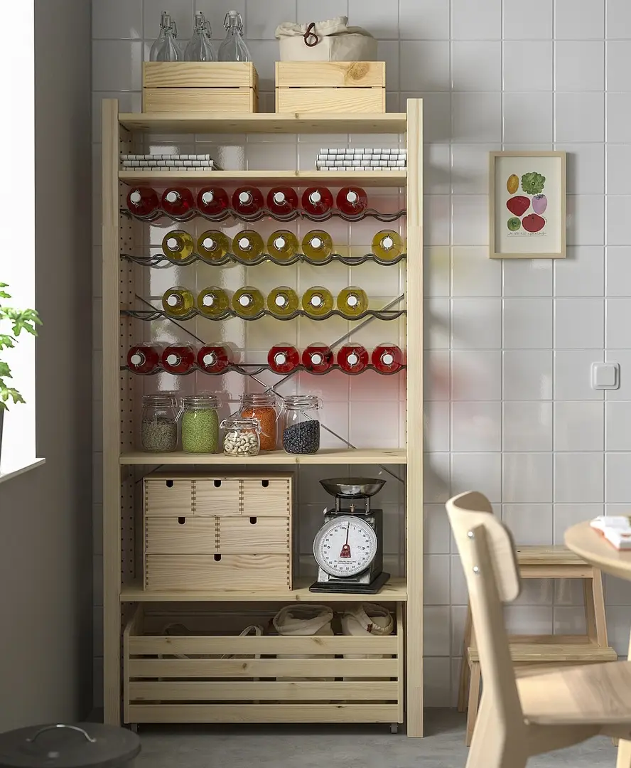 Стеллаж Ikea Ivar полки для бутылок 89x30x179 (Сосна)