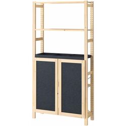 Etajera Ikea Ivar cu 2 usi/raft/fetru 89x30x179 (Pin/Grafit) Thumb