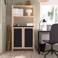 Etajera Ikea Ivar cu 2 usi/raft/fetru 89x30x179 (Pin/Grafit)