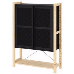 Etajera Ikea Ivar cu usi/plasa 89x30x124 (Pin/Negru) Thumb