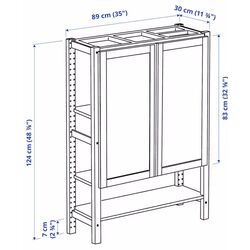 Etajera Ikea Ivar cu usi/fetru 2 89x30x124 (Pin/Grafit) Thumb