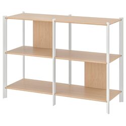 Стеллаж Ikea Jattesta 120x85 (Белый/Светлый Бамбук)