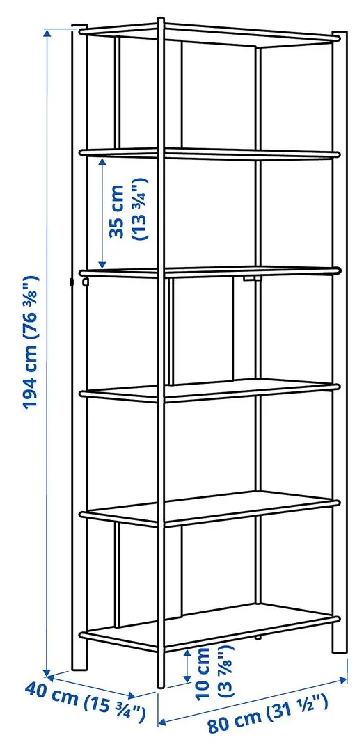Etajera Ikea Jattesta 160x194 (Alb/Bambus Deschis)