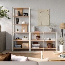 Etajera Ikea Jattesta 200x194 (Alb/Bambus Deschis) Thumb