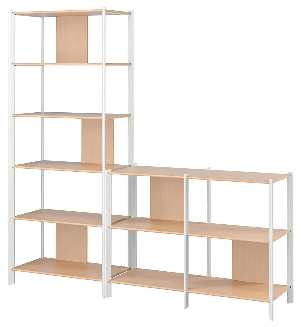 Etajera Ikea Jattesta 200x194 (Alb/Bambus Deschis)