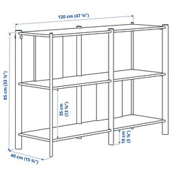 Etajera Ikea Jattesta 240x85 (Alb/Bambus Deschis) Thumb