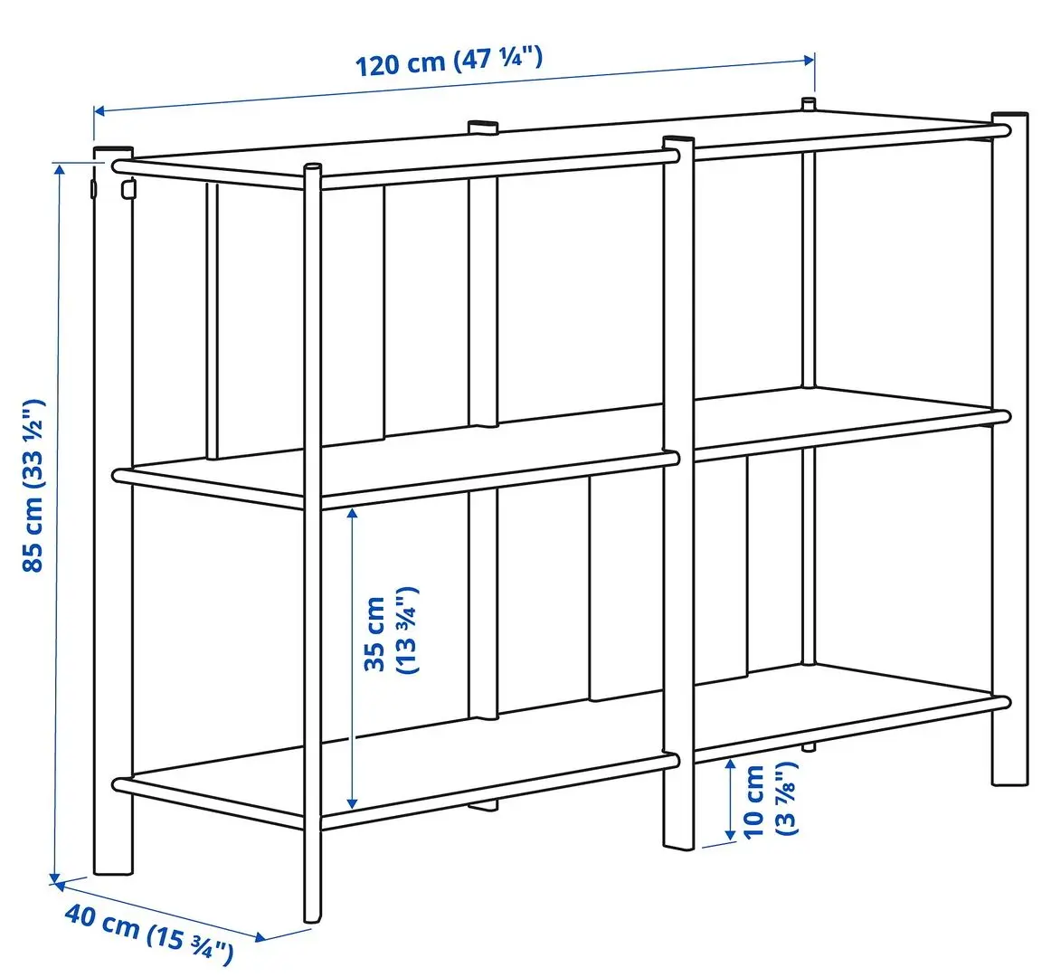 Etajera Ikea Jattesta 240x85 (Alb/Bambus Deschis)