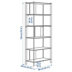 Etajera Ikea Jattesta 80x195 (Alb/Bambus Deschis) Thumb
