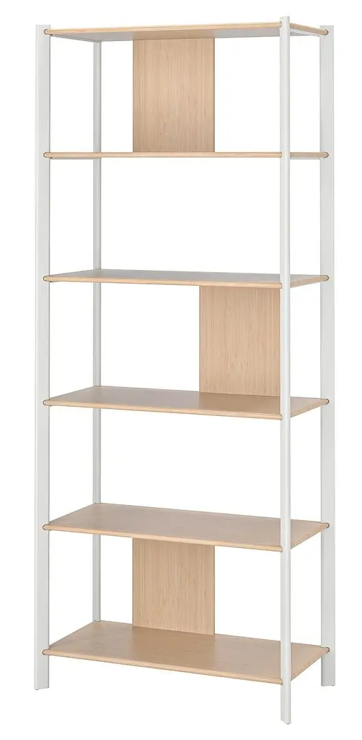 Etajera Ikea Jattesta 80x195 (Alb/Bambus Deschis)
