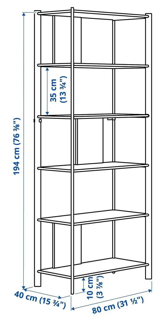 Etajera Ikea Jattesta 80x195 (Alb/Bambus Deschis)