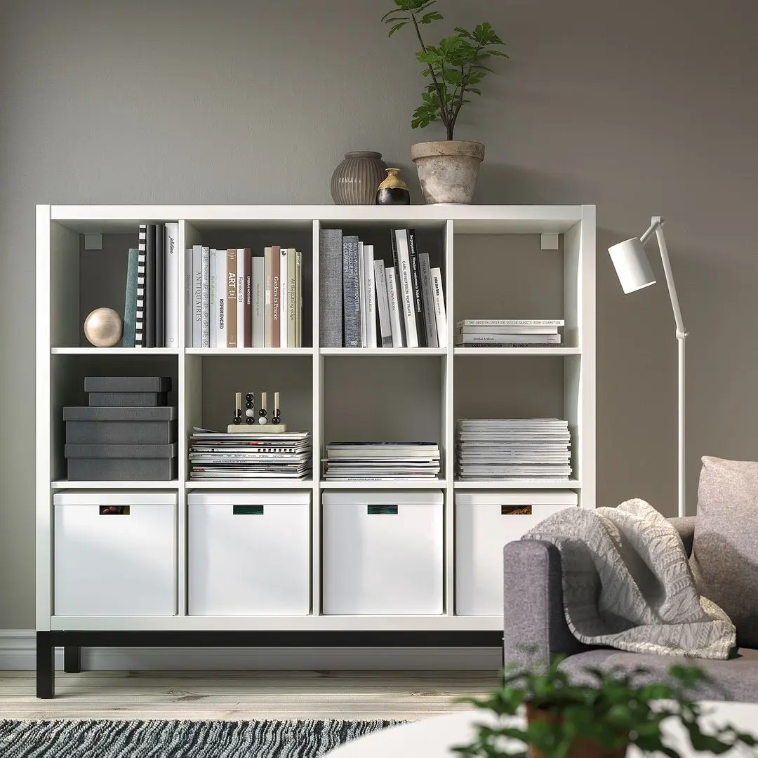 Etajera Ikea Kallax 147x129 (Alb/Negru)