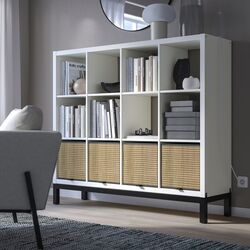 Etajera Ikea Kallax 147x129 (Alb/Negru)