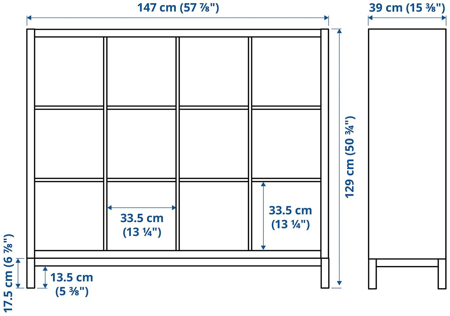 Etajera Ikea Kallax 147x129 (Alb/Negru)