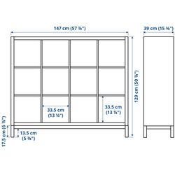 Etajera Ikea Kallax 147x129 (Aspect Stejar Antichizat/Negru) Thumb