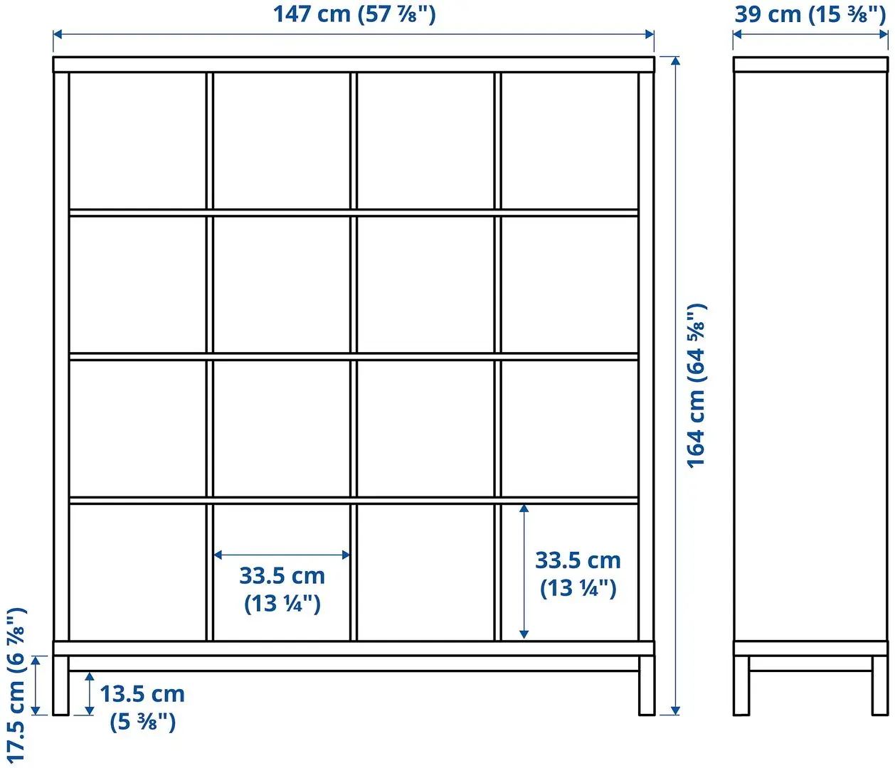 Etajera Ikea Kallax 147x164 (Negru-maro/Negru)